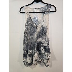 Boho Sheer Crochet Vest Open Knit Festival Fairycore Coastal Cowgirl SM/LG